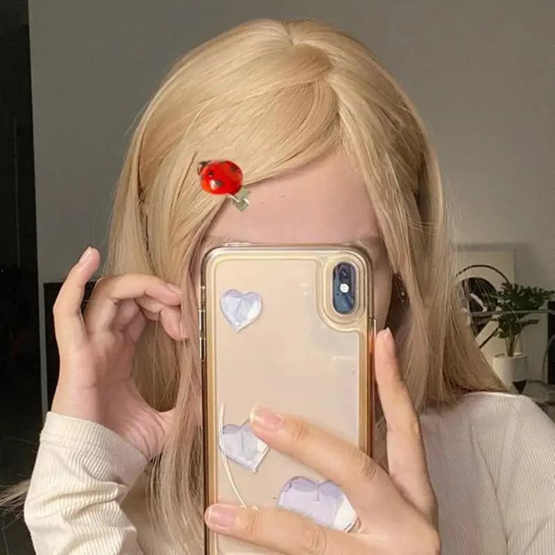 652F 10 pezzi forcine per capelli a forma coccinella in resina plastica, decorazione per capelli