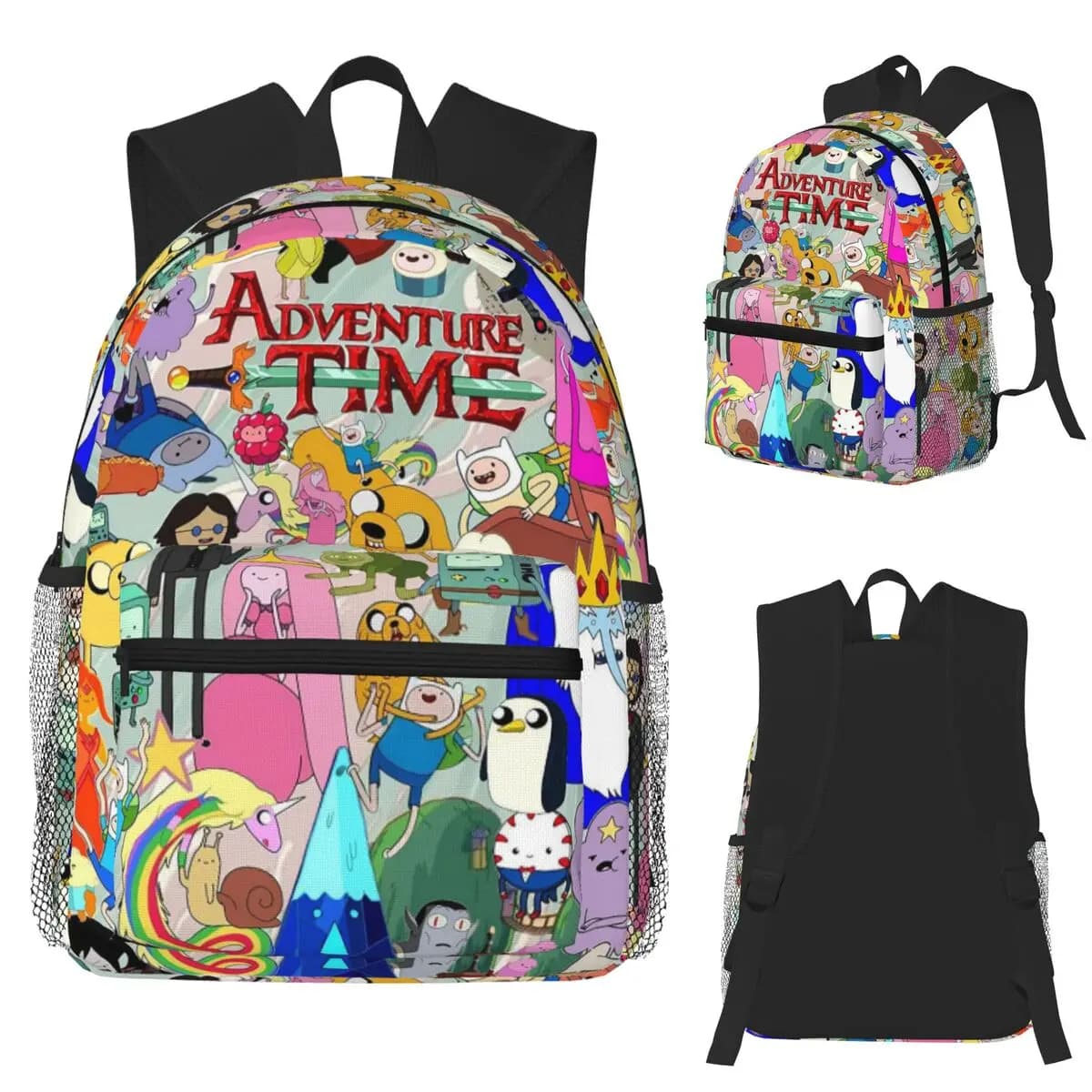 AdventureTime Cartoon Game Student Backpack School Bag Hiking Travel Daypack for Boys Girls Fashion Bookbag Shoulder Bags