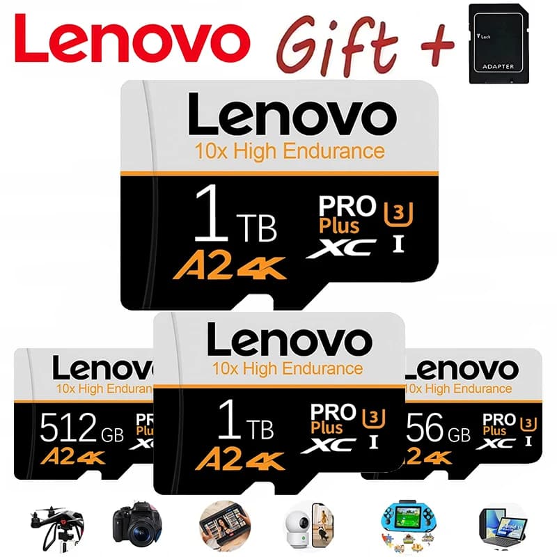 Full HD Lenovo TF Cards SD Cards Micro TF SD Memory Card 128GB 32GB 1TB 64GB Data Integrity U3 8K for Camera / Gaming / Laptop