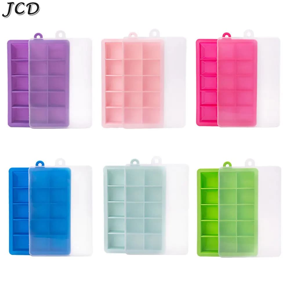 JCD 15 griglia stampo per cubetti di Silicone grande stampo per vassoio di ghiaccio in Silicone stampo per creatore di cubetti di ghiaccio Non tossico durevole Bar Pub Wine Ice Blocks Maker