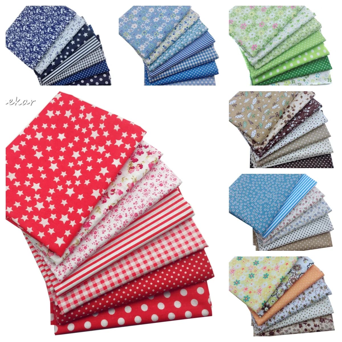 25x2 5 cm/50x50 cm 7 pz Patchwork Tessuto di Cotone Pianura Smettere di Tessuto Bundle Per Cucire Borse Donna FAI DA TE, Cuscino Giocattolo Blu Rosso Navy Colori