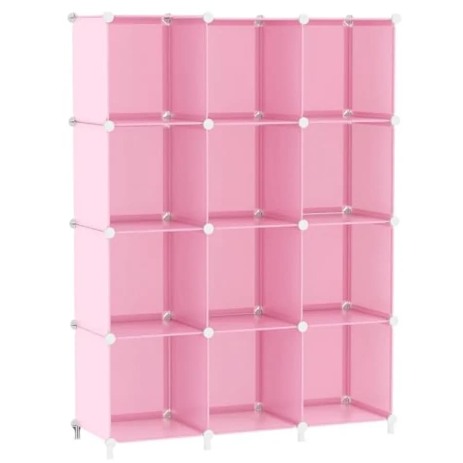 Organizzatore a Cubi Portatile, Scaffali Impilabili Fai-da-Te con 12 Cubi, Organizzatore per Vestiti per B