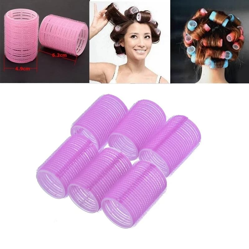 6 pz/set Rulli Per Capelli Molto Facile Da Usare Senza Clip Bigodini Fai Da Te Per La Ragazza Femminile Styling Gioco di Ruolo