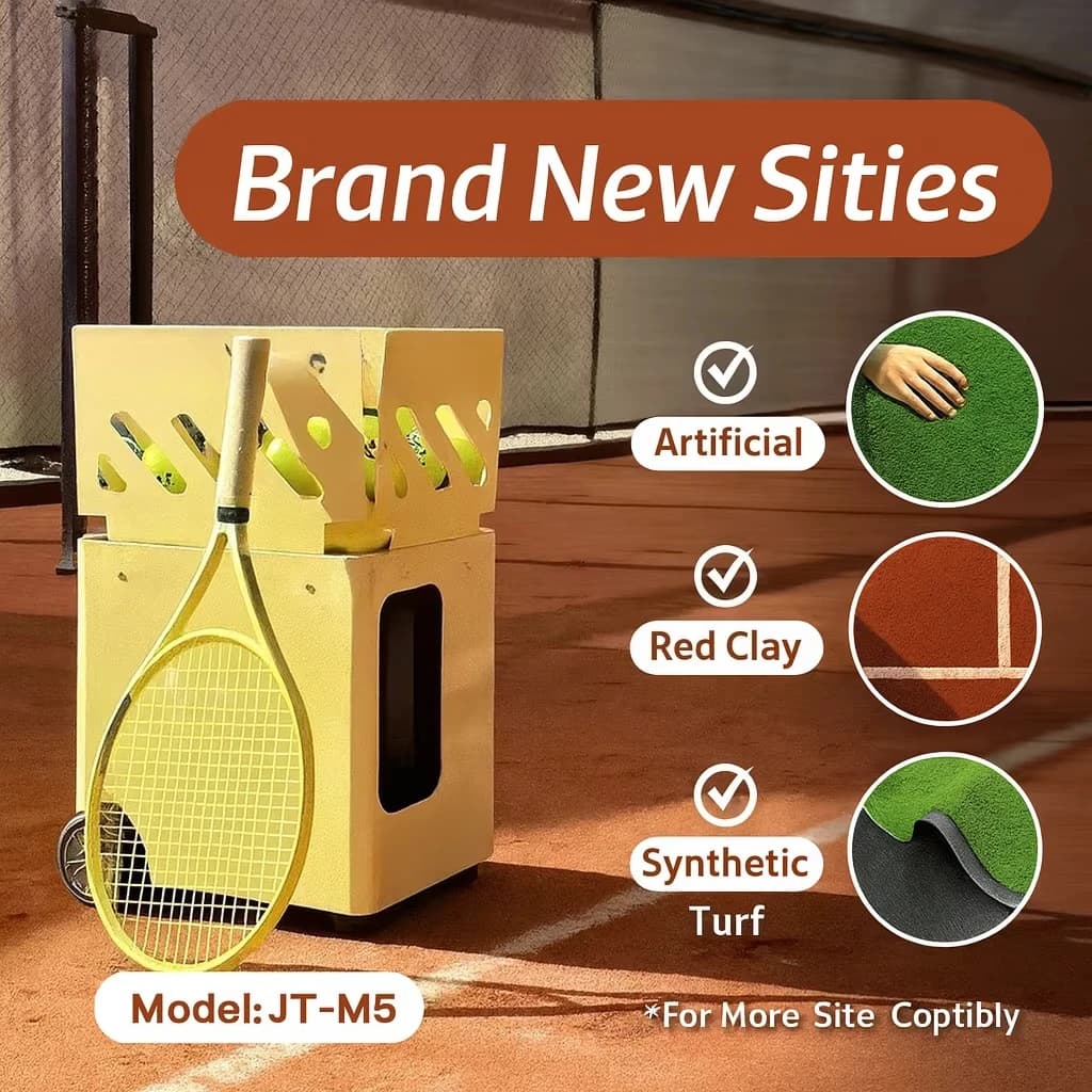 Macchina portatile per palline da tennis per campo, alimentazione continua, a basso rumore, adatta per macchine per palline da tennis per allenamento pratico interno ed esterno