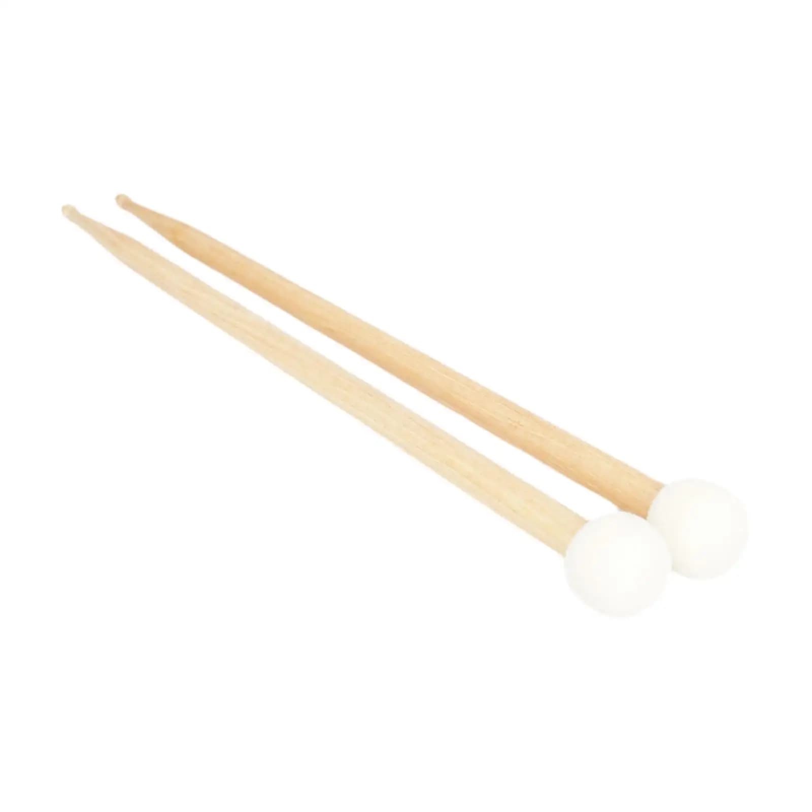 Bacchetta per Percussioni con Manico Ergonomico in Legno e Testa in Feltro per Pad di Pratica e Accessorio per Rullante
