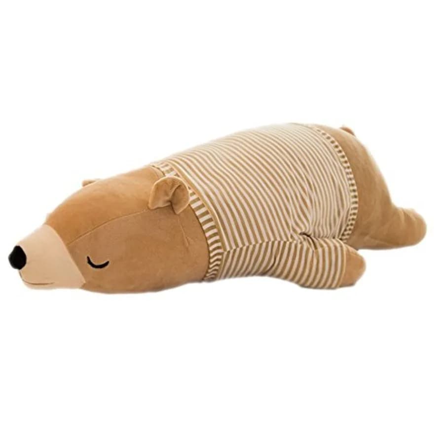 Orso Polare Dormiente Marrone da 24 Pollici, Peluche Morbido e Abbracciabile, Bambola per Ragazzi e Ragazze, Regalo di Compleanno, Grande e Morbido