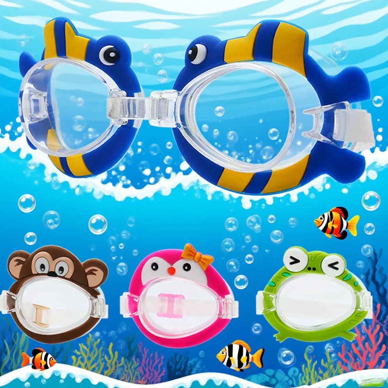 Silicone Kids Swimming Glasses for cartoons Comfortable surf glasses for kids for boys and girls who bathe summer