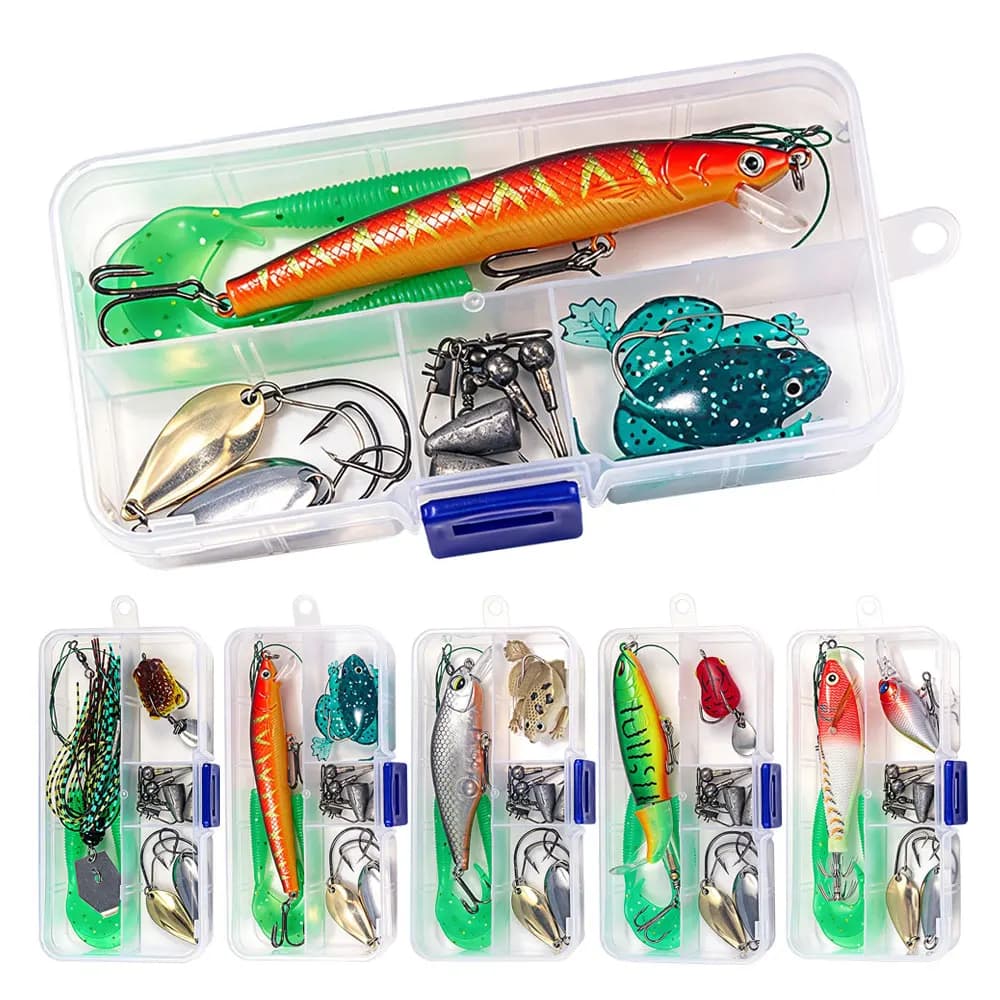 Fishing pesca 15pcs Fishing Lure Kit For Trout/Pike/Bass Multi-Lure Fishing Set Layered Tackle Pro Gear Tackle Box