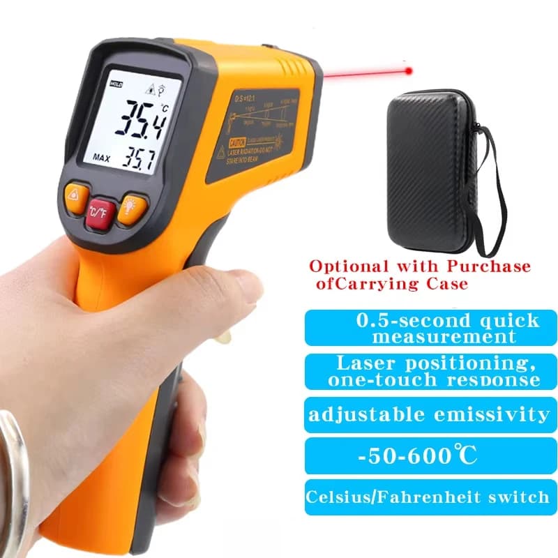 New Infrared Thermometer Handheld Temperature Gun Non-Contact Laser Heat Tester -50-400°C for Industrial Home Automobile Use