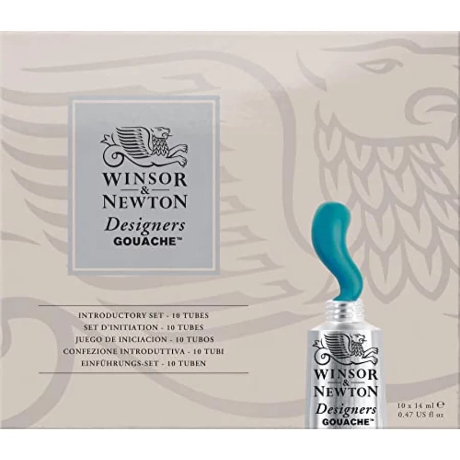 Colori a tempera per designer - Tubetto da 14ml, Blu, Verde, Avorio, Bianco