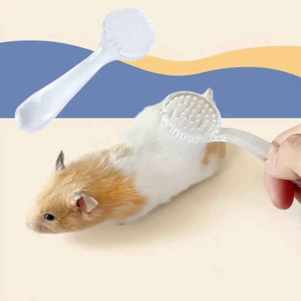 random 1Pc Small Pet Grooming Brush Soft Massage Comb Cleaning Tool for Hamster Hedgehog Guinea Pig Bathing Grooming Supplies