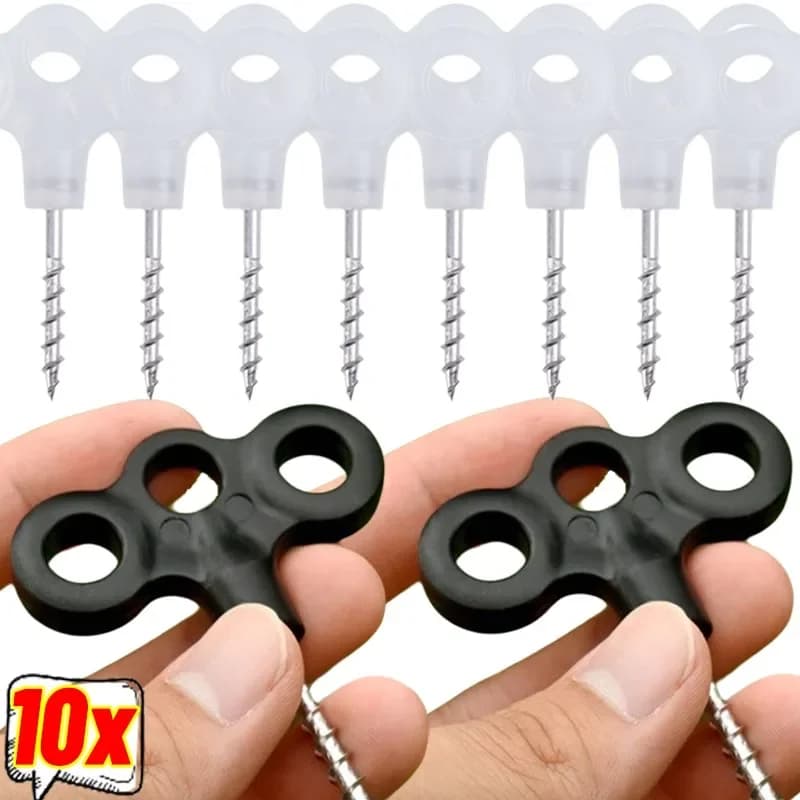 Outdoor Camping Luminous Tent Peg Screw Peg Nail Spike Hook Rope Tree Decking Travel Peg Stainless Steel Tent Hook Wholesale