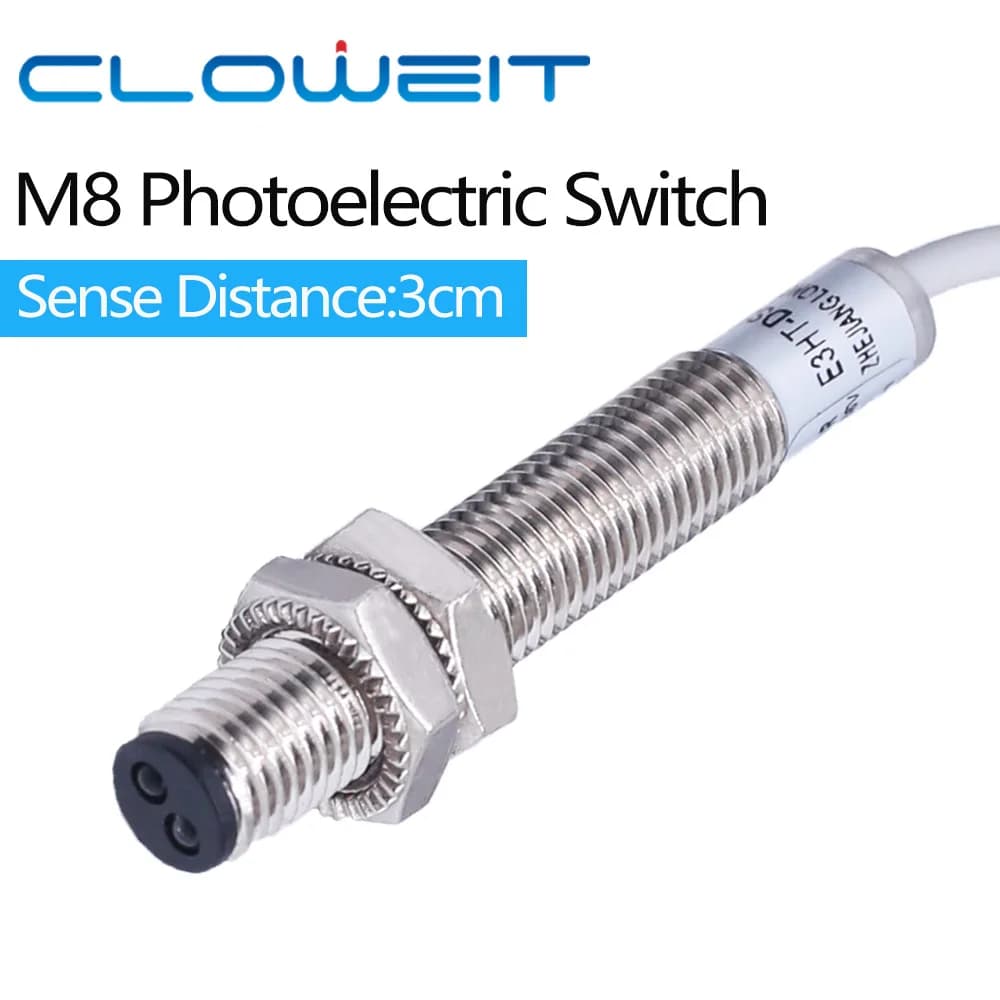 Cloweit IP65 M8 sensore elettrico fotografico a infrarossi impermeabile 3cm distanza senso diffuso NPN PNP uscita interruttori ottici