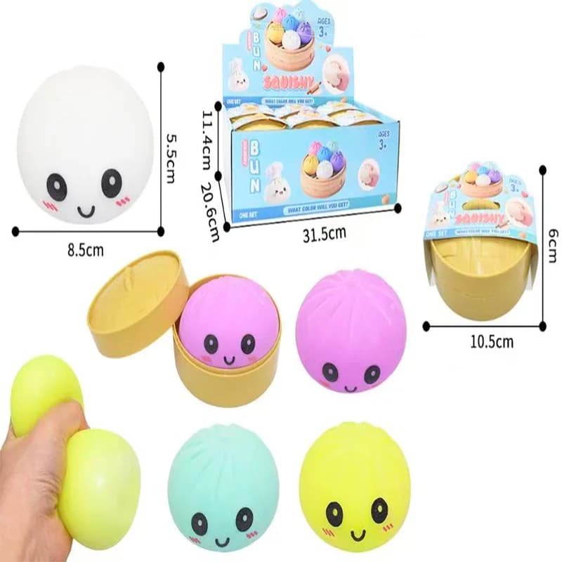 Giocattolo Squishy a Forma di Raviolo Arcobaleno, Antistress, Rilassante per le Mani, Giocattolo Morbido a Lenta Risalita per Bambini e Adulti