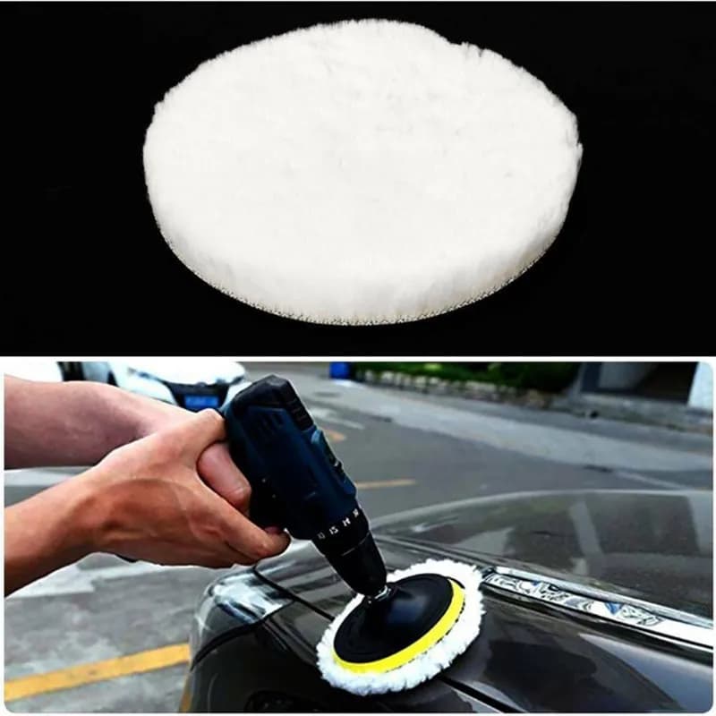 Ceretta per auto lucidatura per mobili ceretta imitazione lana fibra tampone per lucidatura Set disco per lucidatura 5 pezzi Set