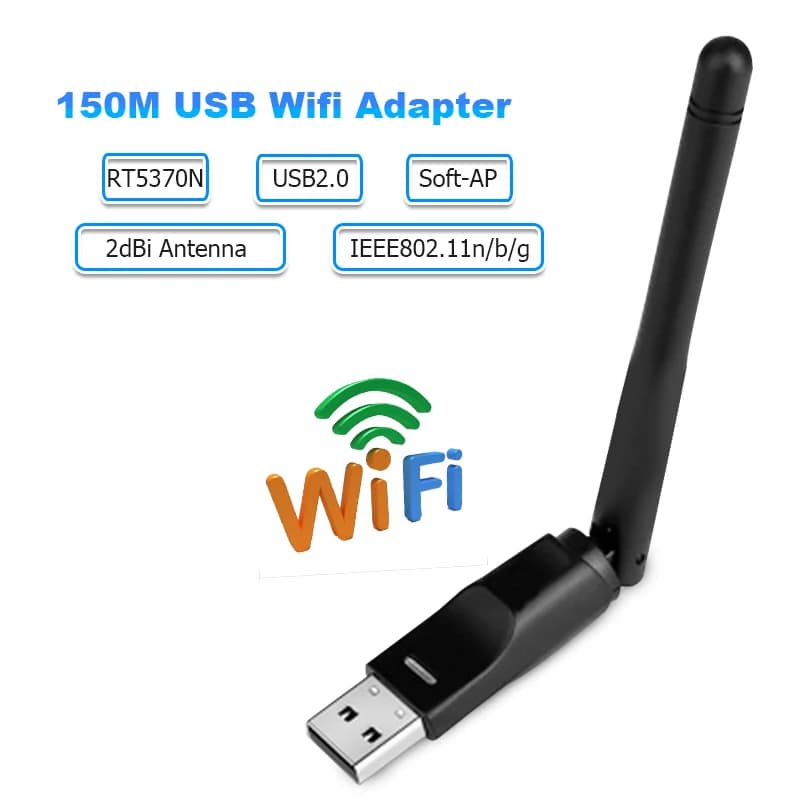 Adattatore USB WiFi RT5370 150Mbps, Scheda di Rete Wireless, Antenna USB WiFi, Ricevitore e Trasmettitore WiFi, Soft-AP, Dropshipping