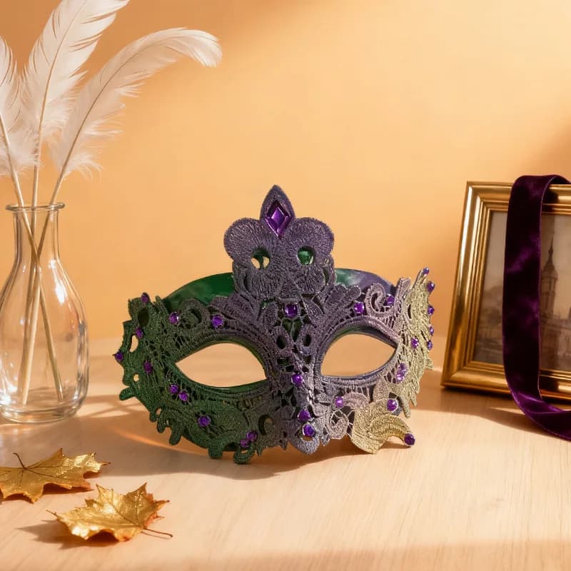 Maschera Performance per Feste a Tema Halloween, Maschera da Ballo con Borchie per Costume da Maschera e Feste in Maschera