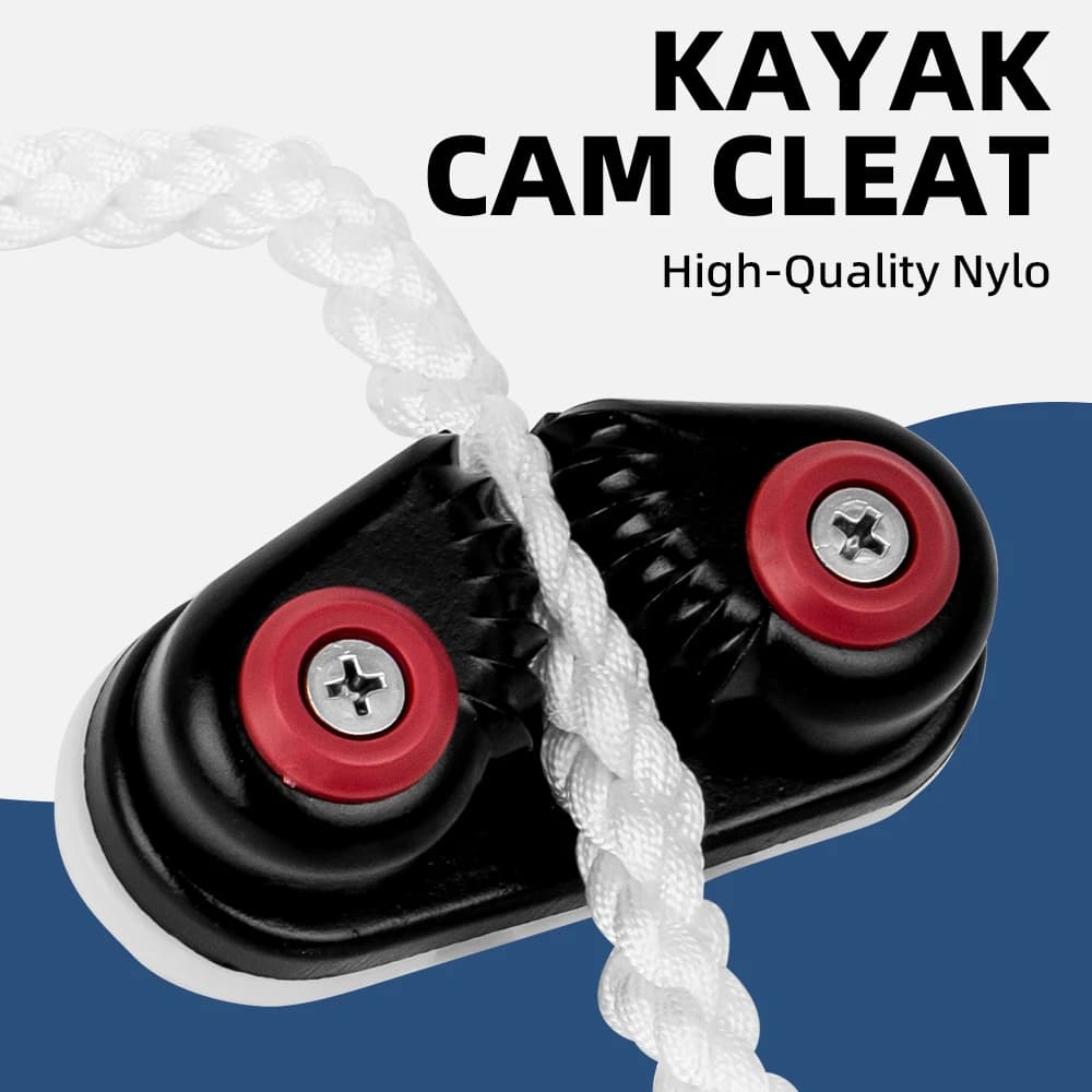 Nylon Fast Entry Rope Wire Cam Cleat with Pulley Clamp for Kayak Canoe Rowing Sailing Inflatable Boat Marine Hardware Accessorie
