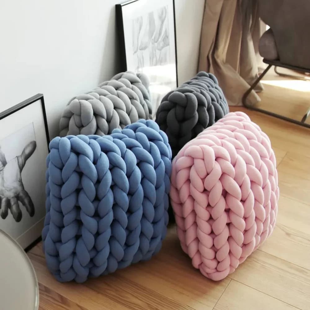 Square Braid Pillow Floor Sofa Cushion Pillow Handmade Cushion Home Decor Pillow