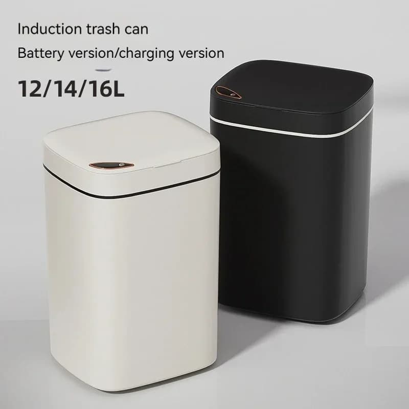 Pattumiera intelligente da 16 litri Pattumiera con sensore automatico Pattumiera per crepe per bagno interno Prodotti per la casa antiodore dall'aspetto alto
