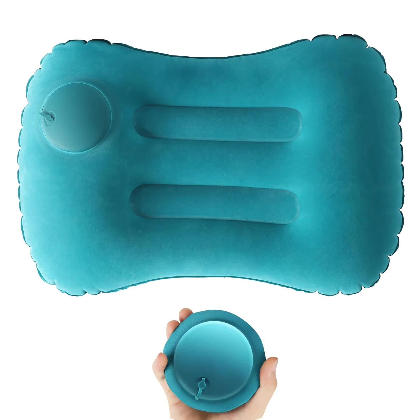Comodo cuscino gonfiabile portatile, cuscino da campeggio, cuscino da piscina, cuscino per auto ultra morbido per supporto lombare e collo