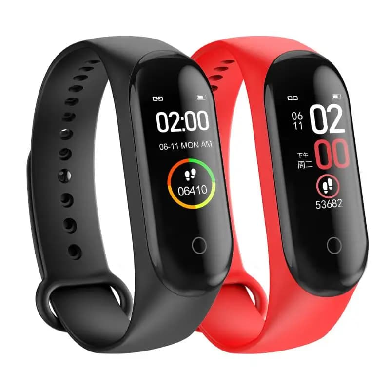 M4 Wristband Sport Fitness pedometro schermo a colori braccialetto intelligente pressione sanguigna Walk Step Counter Smart Band Watch