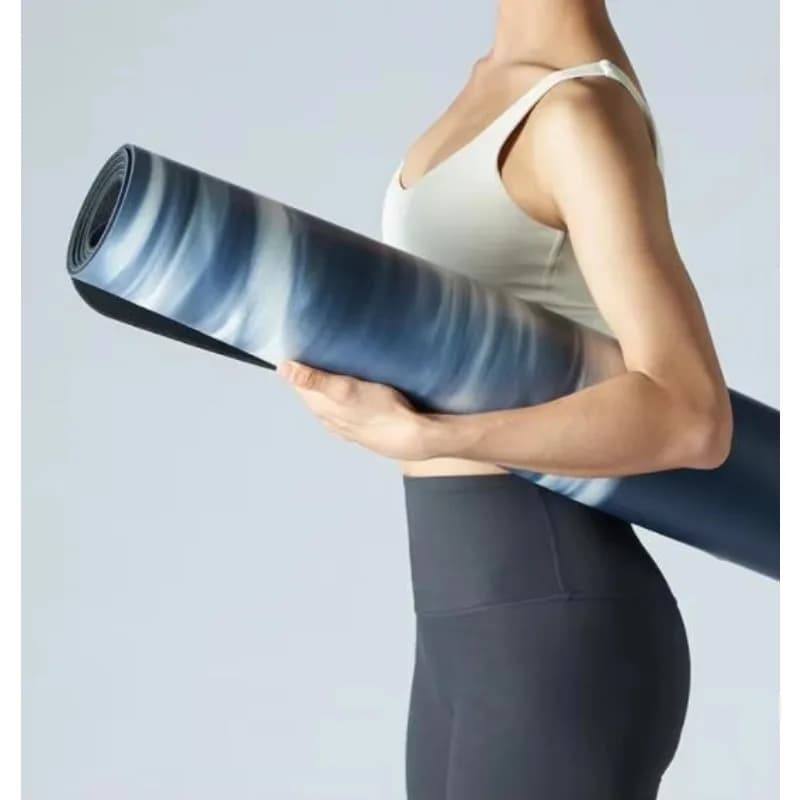 PU Leather Yoga Mat and Natural Rubber with Contrast Colors
