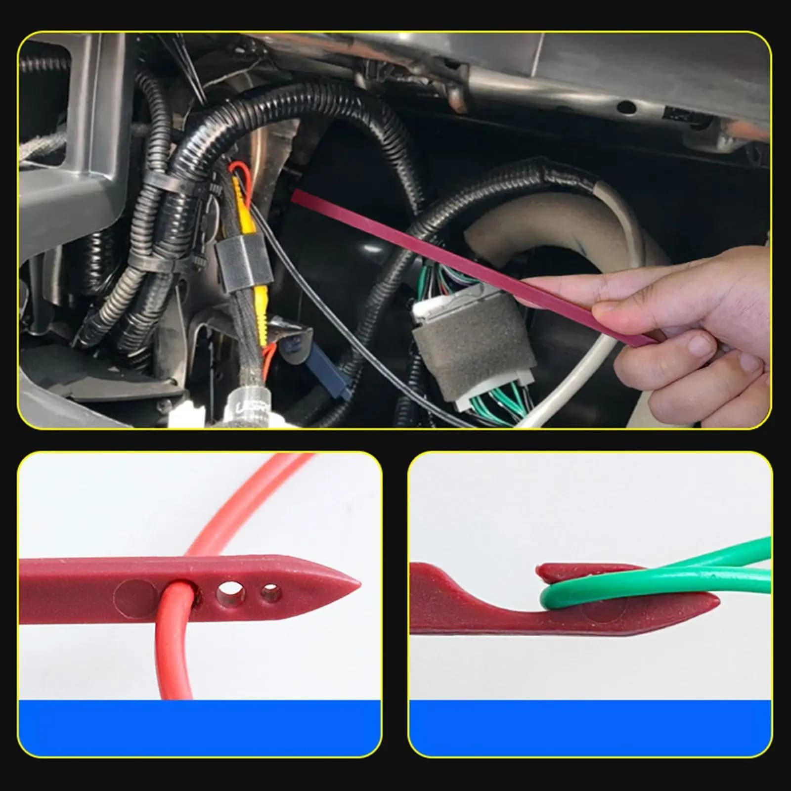 Audio Cable Route Tool for Car Radio Installer Flexible Car Dashboard Cable Tool for Automotive Electronic Vehicles
