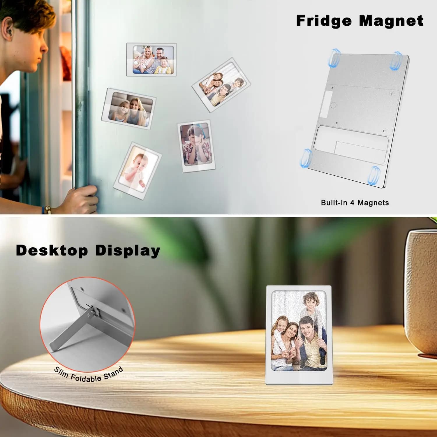 4 Inch E-ink Screen Digital Photo Frame 4 Colors Display Wireless Smart Photo Frame Perfect Gift for Elderly Lovers Families