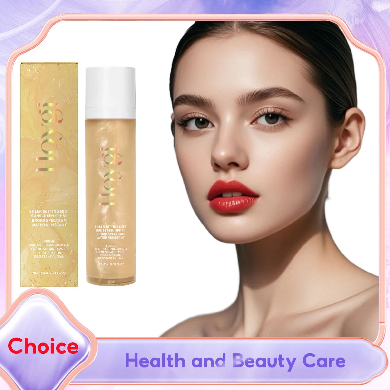 Spray per finitura trucco Protezione UV Controllo dell'olio Resistente alla trasferimento Primer per trucco impermeabile a prova di sbavature Spray fissante idratante