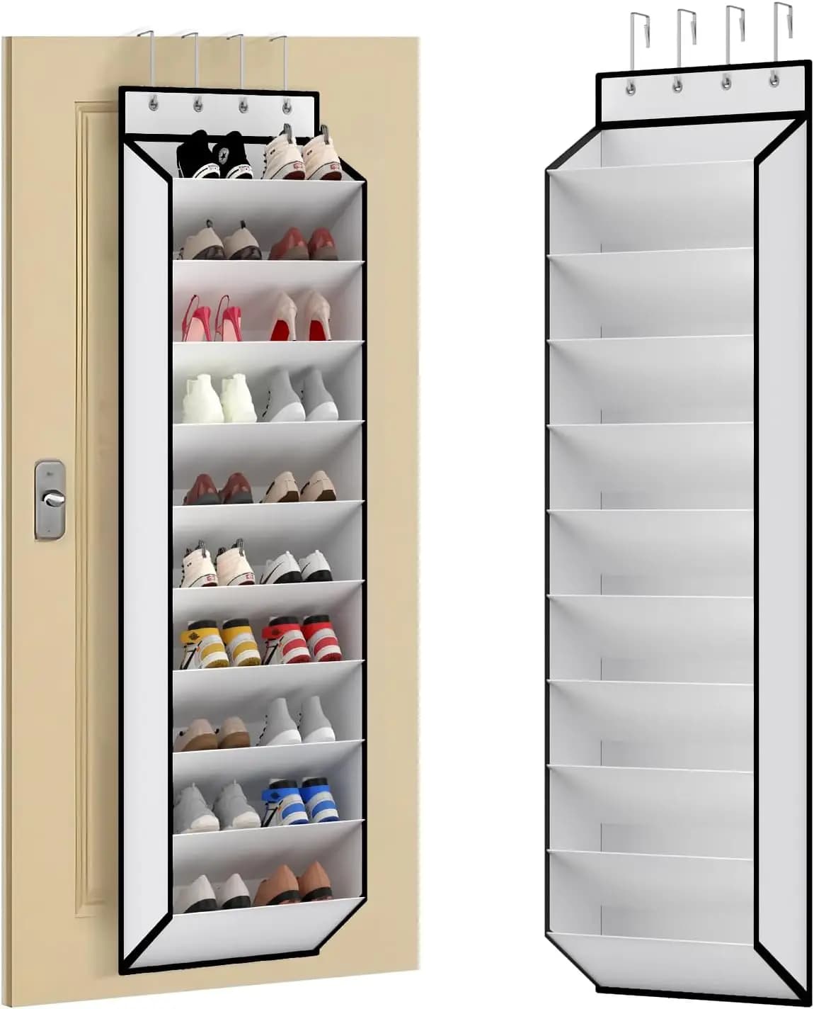 Organizzatore per Scarpe da Appendere Sopra la Porta con Tasche Grandi e Profonde, Contiene 20-30 Paia, Portascarpe Sospeso per Sneakers e Stivali