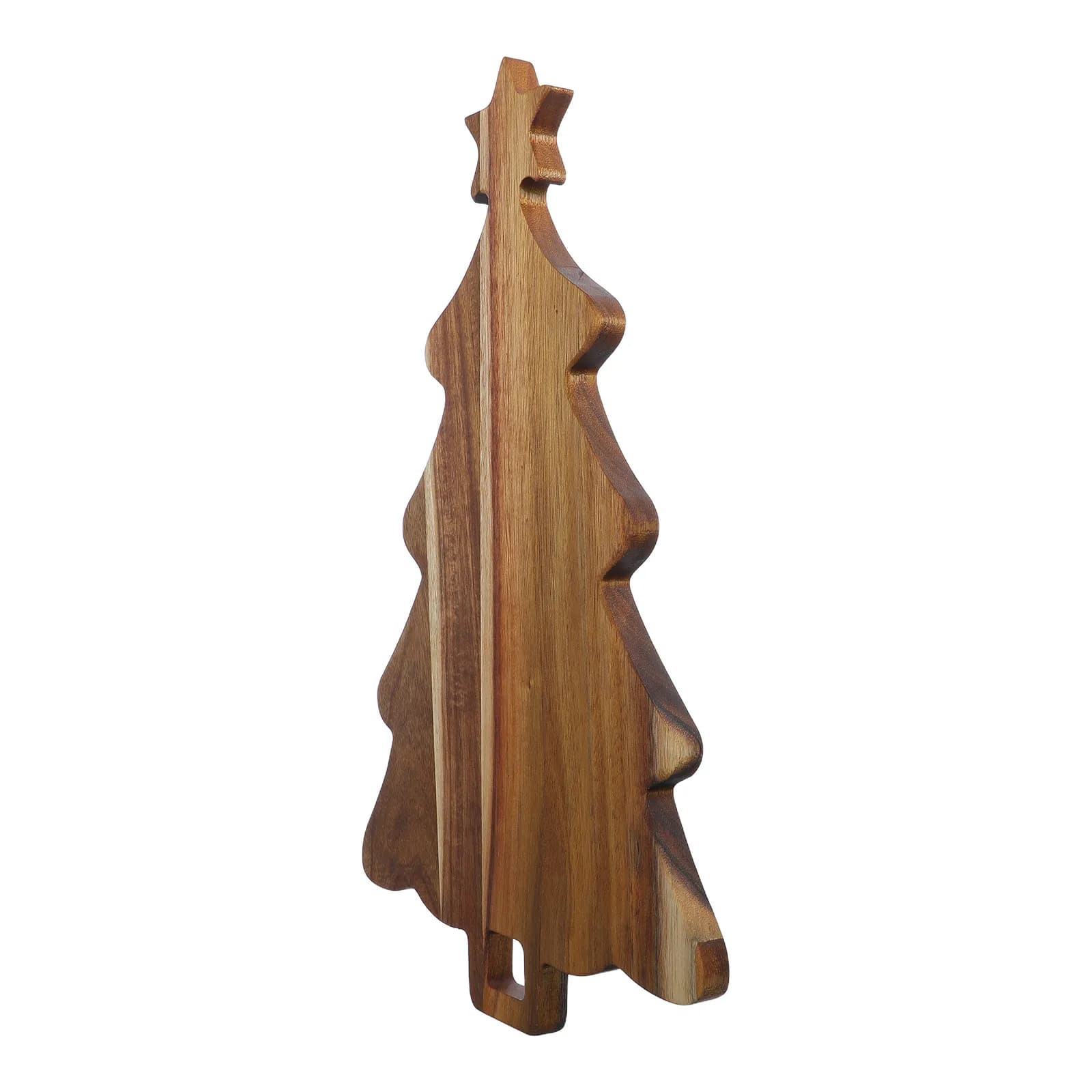 Christmas Tree Wood Cutting Board Solid Single Piece Tree Shaped Food Serving Tray Holiday Cheese Appetizer Platter