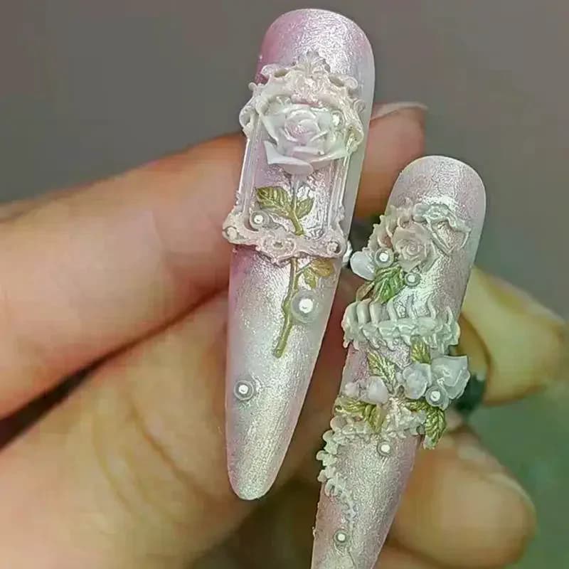 1pcs 3d Nail Diy Snake Bone Mold Art Decoration Accessories Design Silicone Decorative Templates Nails