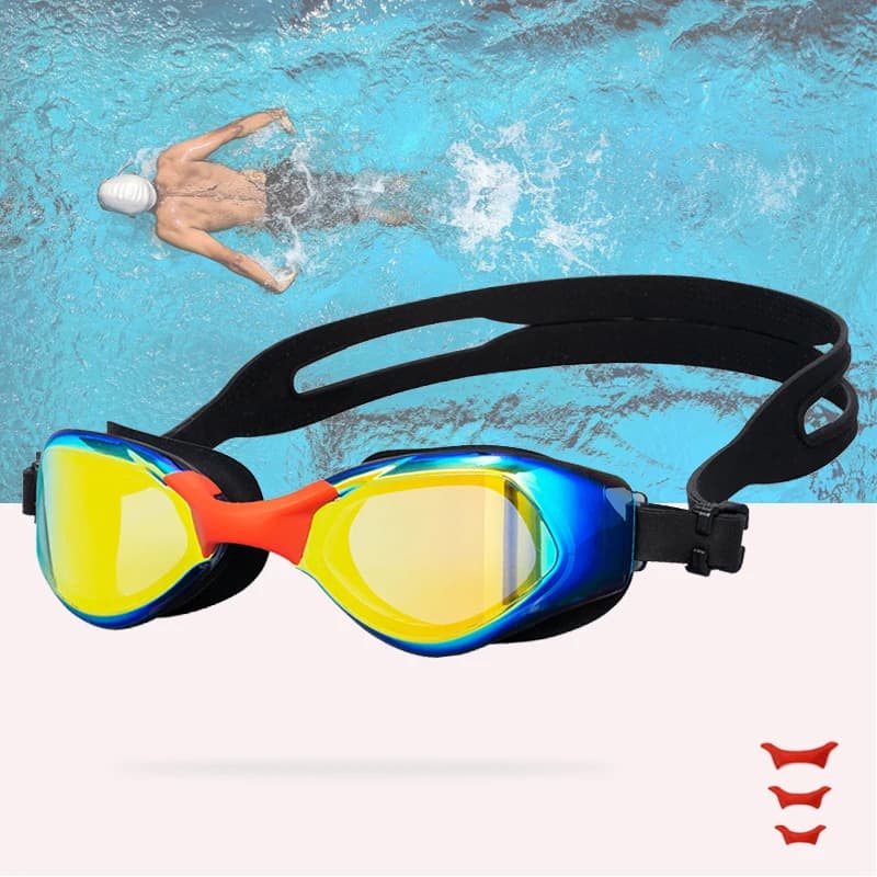 Electric and transparent swimwear for adults - Competition swim glasses for women and men with UV protection