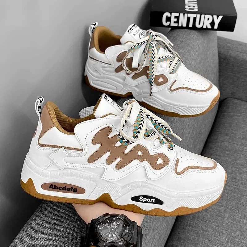 Scarpe sportive da corsa da uomo Scarpe da skate casual Piattaforma da passeggio traspirante Sneakers alla moda Suola spessa Altezza crescente