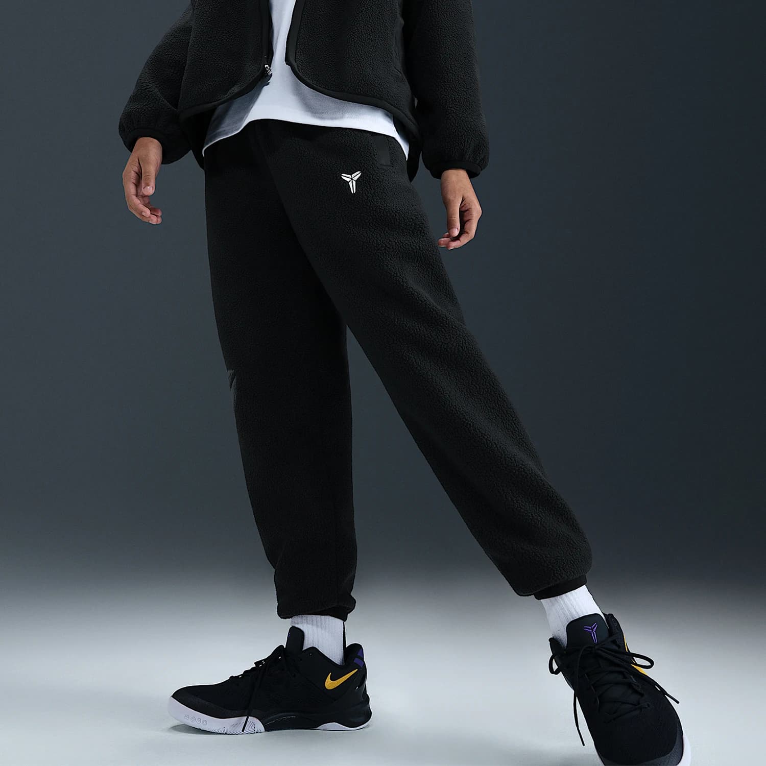 Pantaloni sportivi da basket con polsini per ragazzi, originali Nike, modello invernale IB2740-010