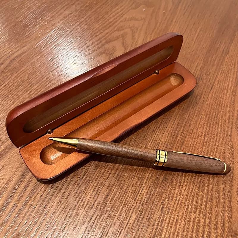 1 penna a sfera + 1 scatola di penna a sfera in legno regalo con custodia Regali eleganti per ufficio per insegnanti di scuola di ufficio dei dipendenti (inchiostro nero)