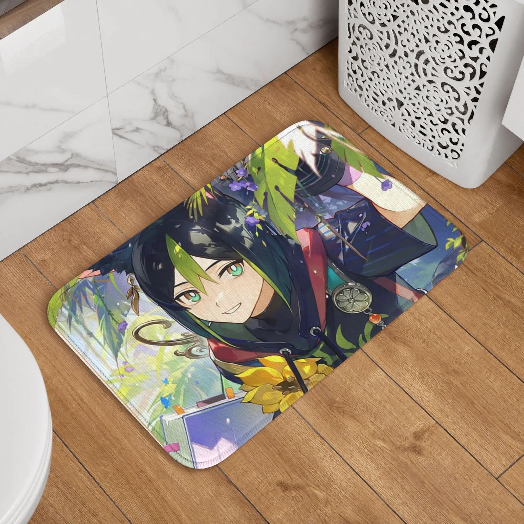 Genshin Impact Tighnari game mat, wear-resistant carpet, kitchen mat, entrance hall, house, bathroom mat