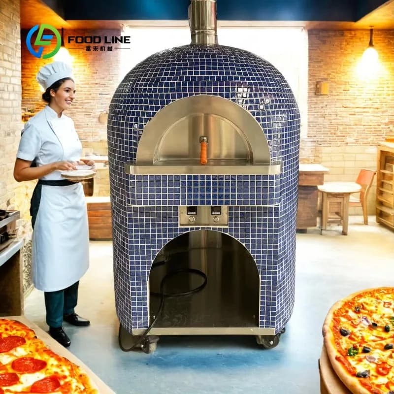 Professional Gas Pizza Oven for Restaurant Outdoor Dome Charcoal Wood Fired Stone Brick Heavy Duty Industrial Commercial Baking