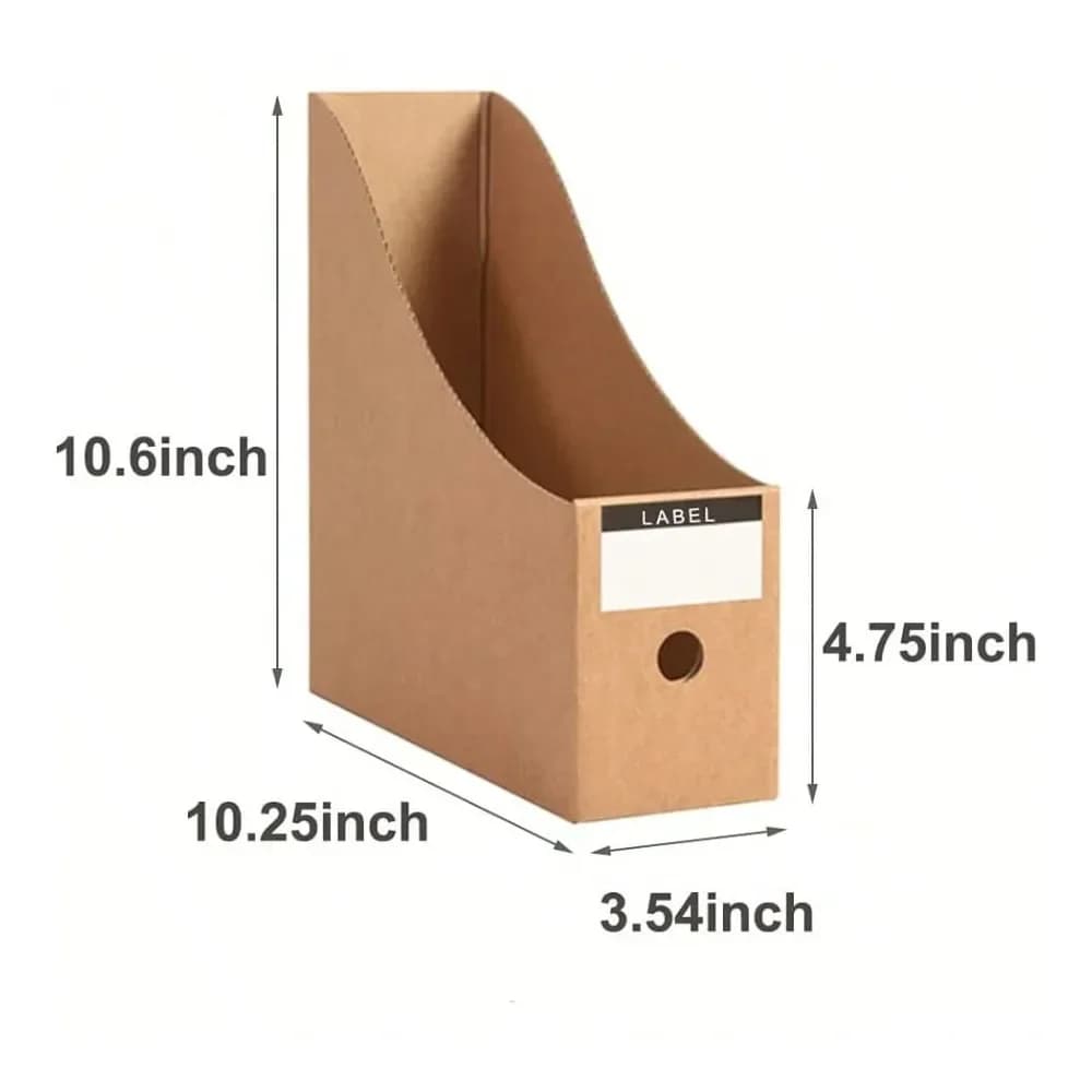 Organizzatore da Scrivania Pieghevole per Ufficio, Porta Documenti in Cartone Resistente, Scatola Porta Riviste con Etichette Adesive Vuote