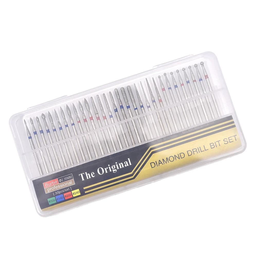30 pieces drill tips for nails brake file buffer for nail polishing gel removal electric drill for nail accessories for manicure