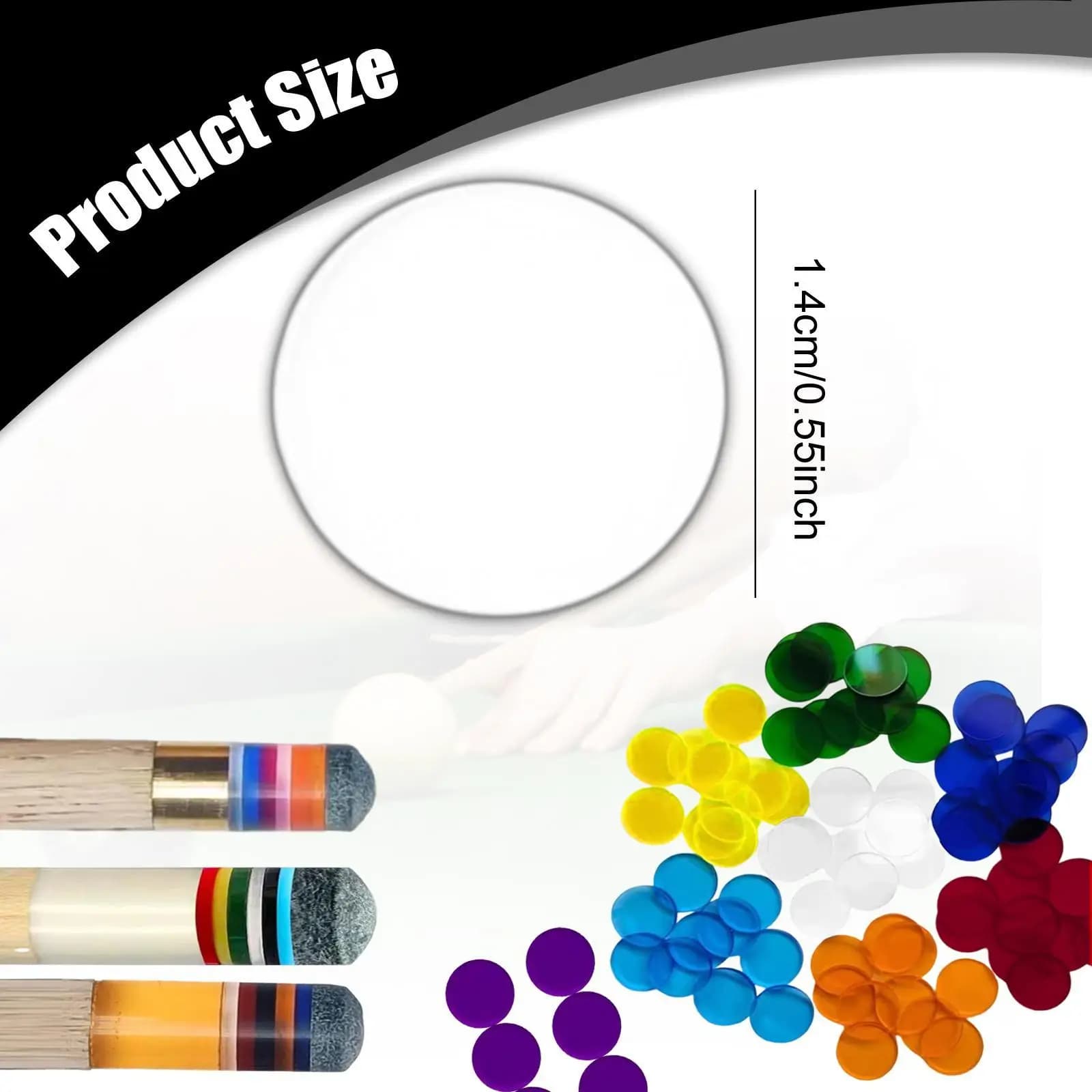 Tamponi di Riparazione per Punte di Stecche da Biliardo 14mm, Foglio in Acrilico per Ferrule, Accessorio per Biliardo per Pratica o Allenamento Indoor e Outdoor