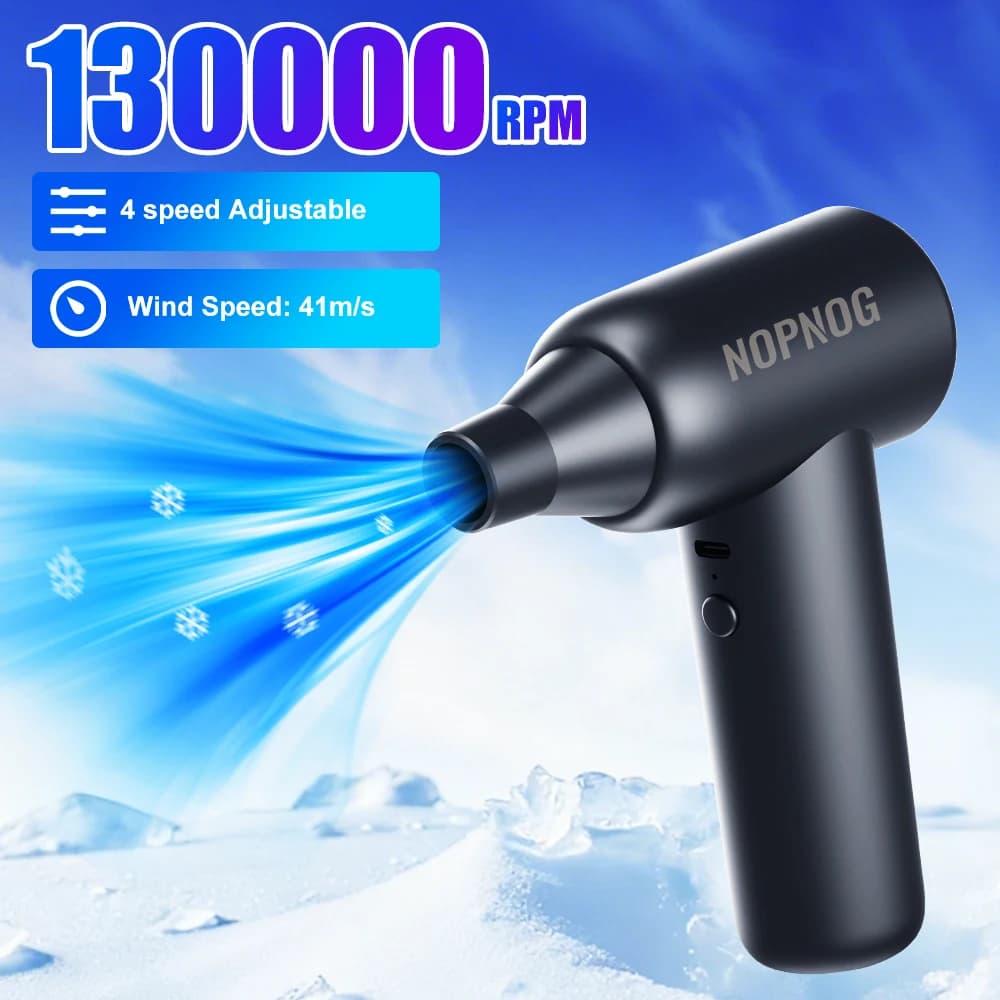 Soffiatore/Aspiratore Turbo a Getto, Compressore d'Aria Portatile Senza Fili, Strumento per la Rimozione della Neve, Aspirapolvere per Auto, Soffiatore d'Aria, Gonfiatore