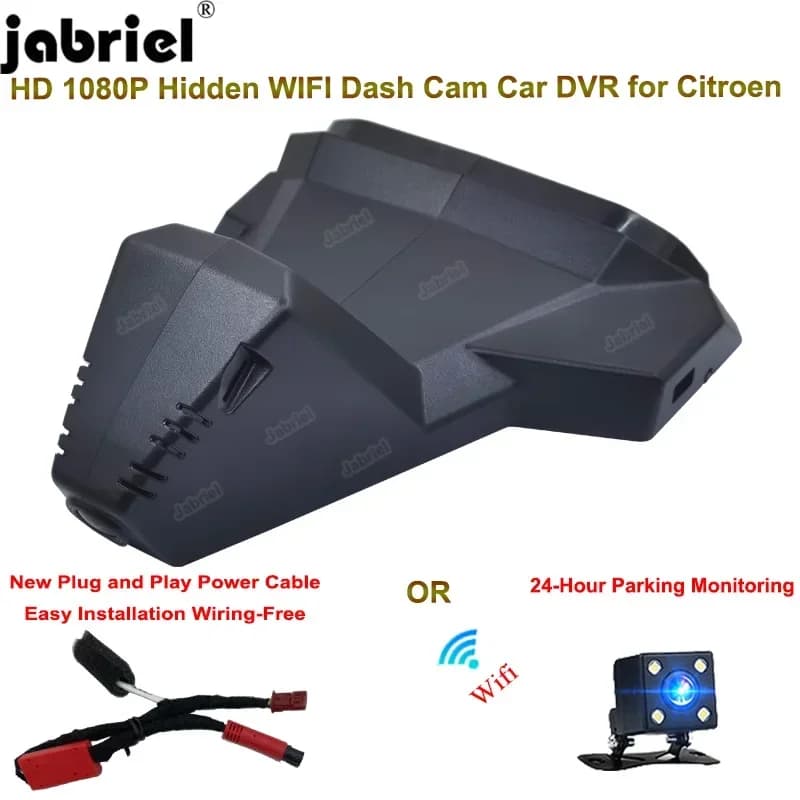 Jabriel Auto Wifi HD 1080P DVR car recorder 24H DashCam for Citroen C5 X 1.6T 2020 2021 2022 Easy to install Plug and Play