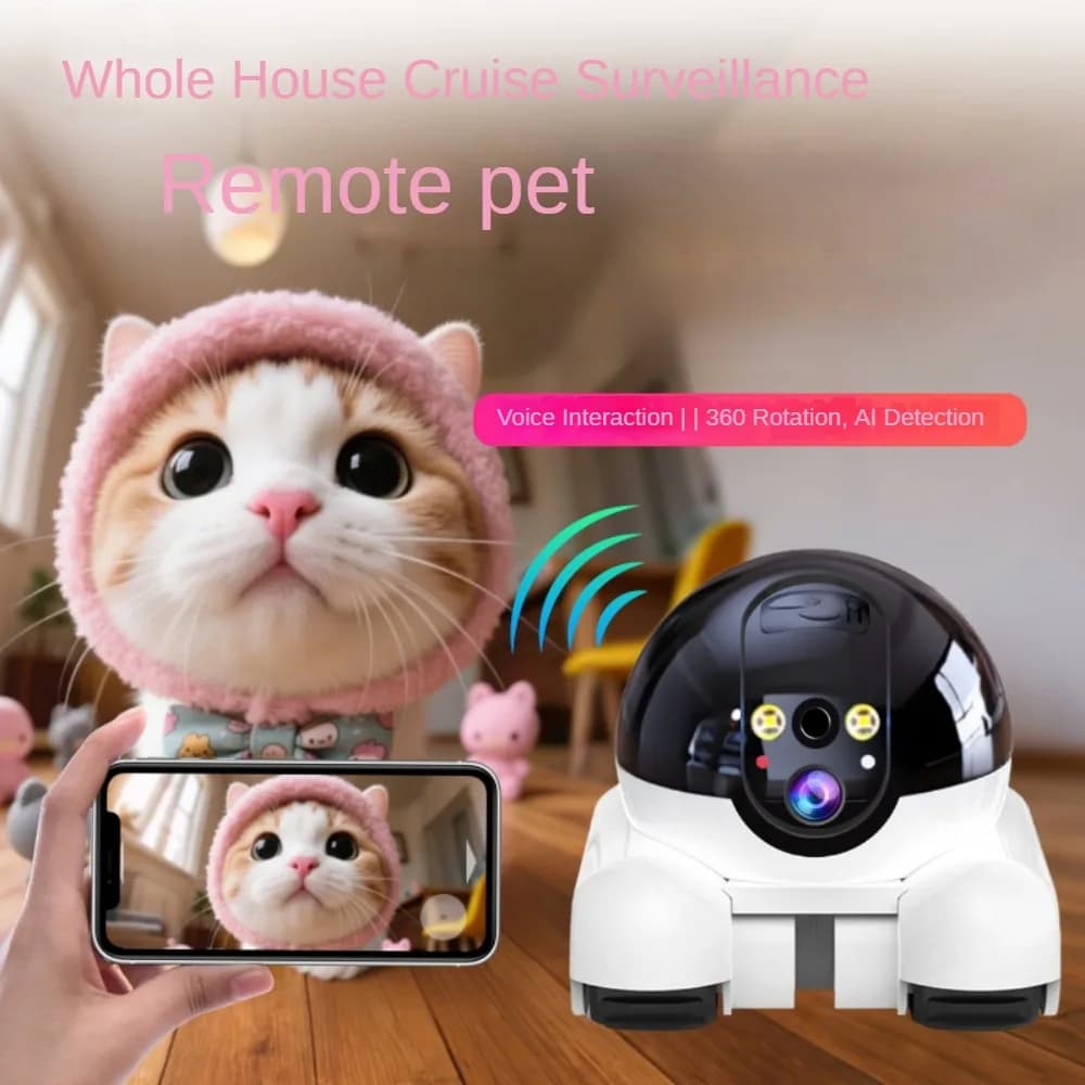 Nuova Telecamera di Sicurezza IP PTZ HD 1080P WIFI con Tracciamento Automatico, Monitor per Bambini e Animali Domestici, Telecamere Robot Intelligenti per Casa