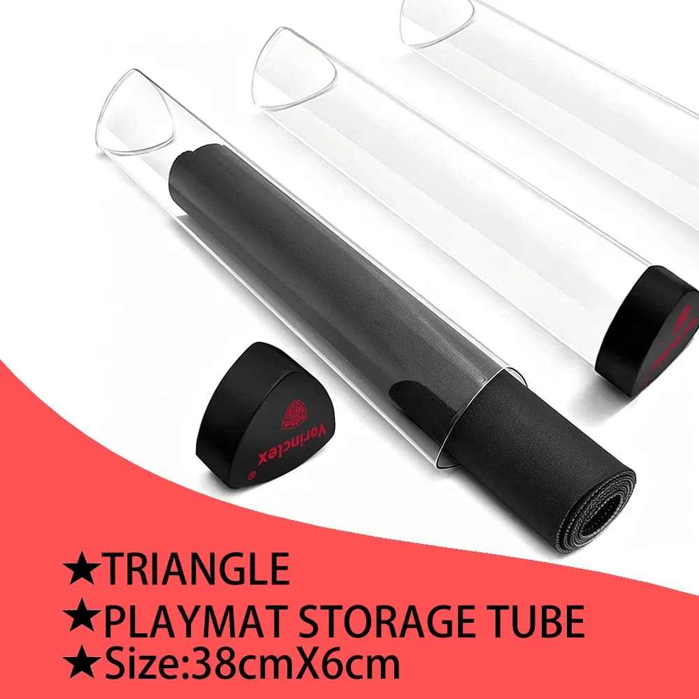 Triangle Playmat Storage Tube Game Mat Canister Trading Card Gaming Mat Protector Desk Mat Mouse Pad Carry Case