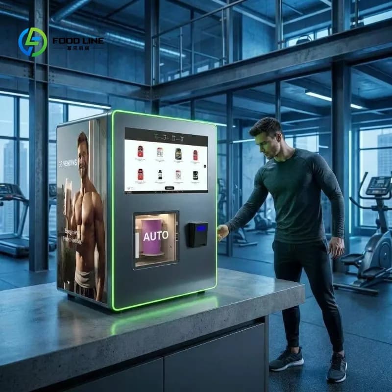 Customized New Mini Touch Screen Gym Water Treatment Self Service Protein Powder Coffee Powder Vending Machine