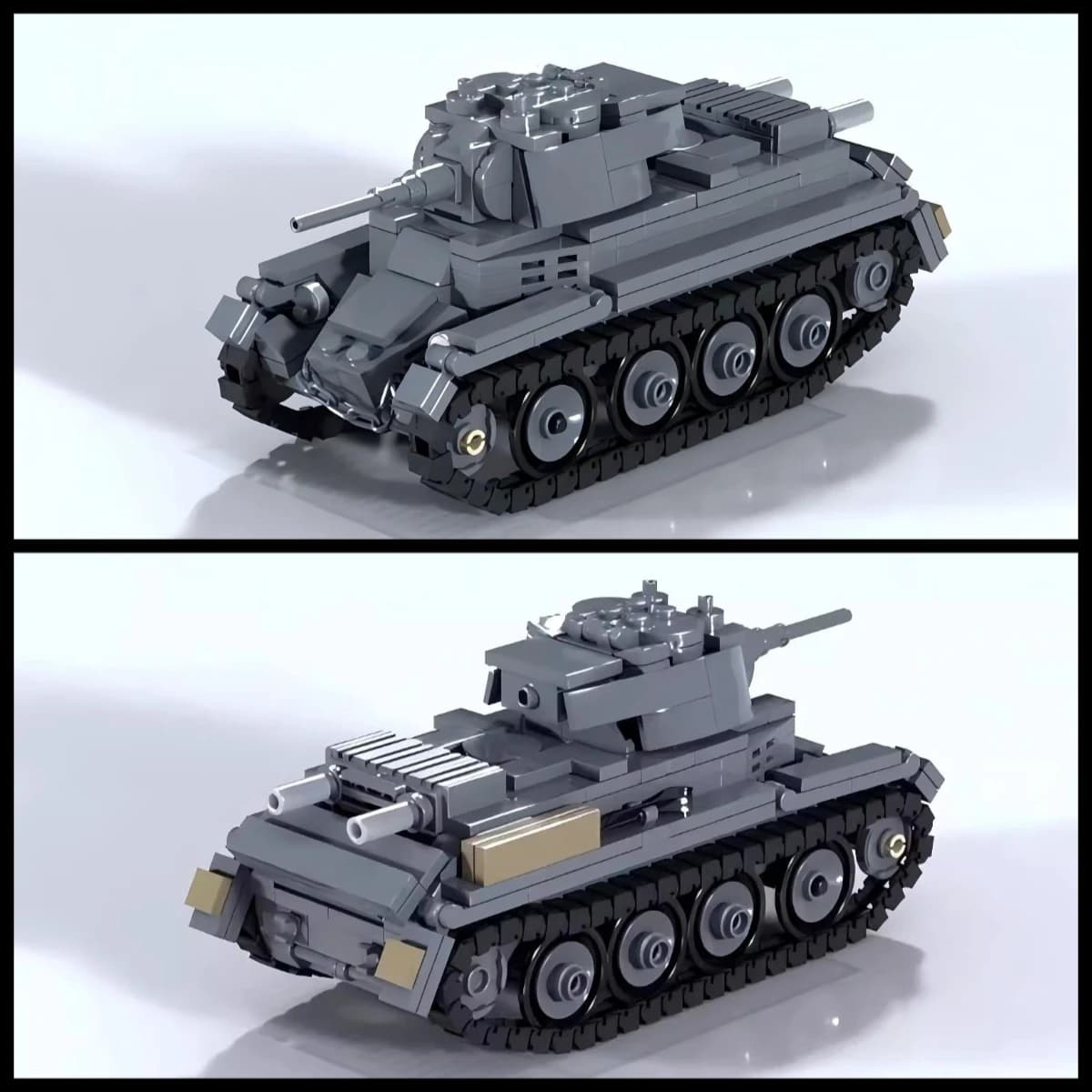 MOC Military Series Tracked Armored Vehicle Building Blocks Set Soviet BT-7 Light Tank Model Children's Puzzle Toy Birthday Gift