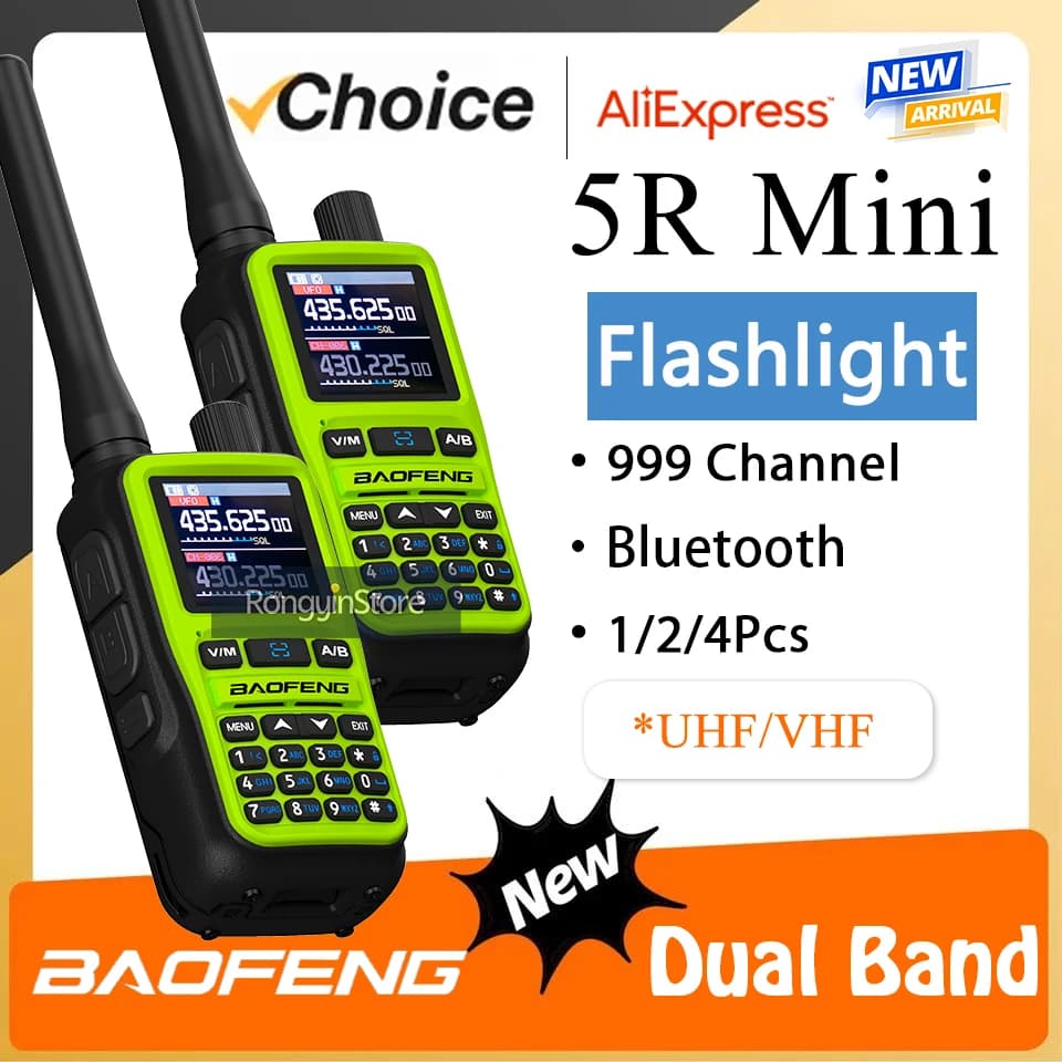 UV 5R Mini Baofeng Walkie Talkie Bluetooth 5W Dual-Band VHF/UHF USB-C Ricarica Adatto a tutte le operazioni di squadra Comunicazione di emergenza