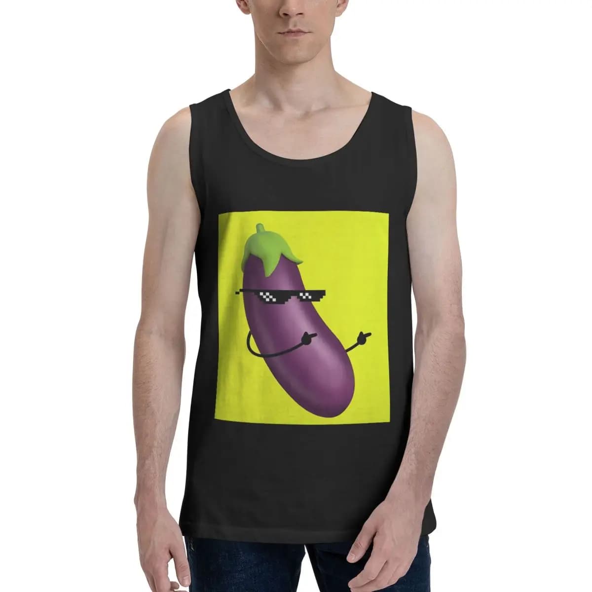 Thug Life Eggplant Felpa da uomo in cotone 100% Abbigliamento senza maniche Magliette da uomo Canotte T-shirt